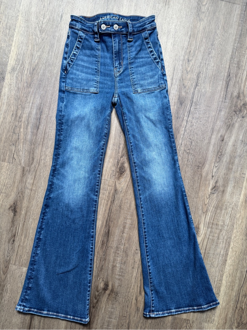 American Eagle Outfitters Women's Super High-Rise Flare - Size 00 Regular - Picture 1 of 14